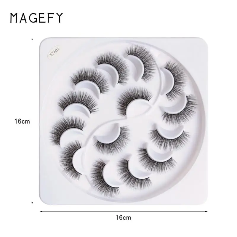 7 пар накладных ресниц MAGEFY ресницы Postizas норковые 3D полноразмерные Мягкие