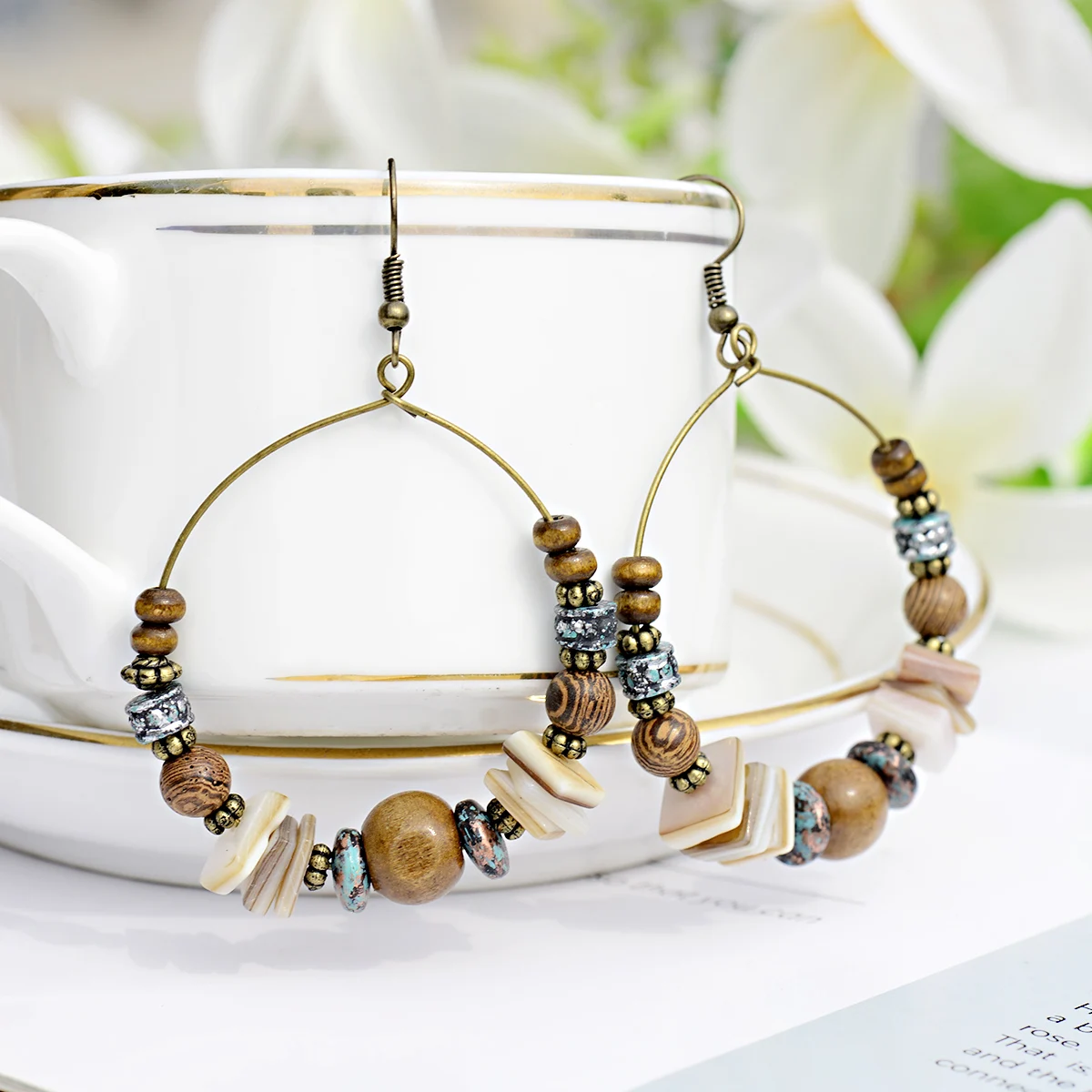 2020 цыганские украшения модные Подвесные серьги медная проволока кольцо подвеска