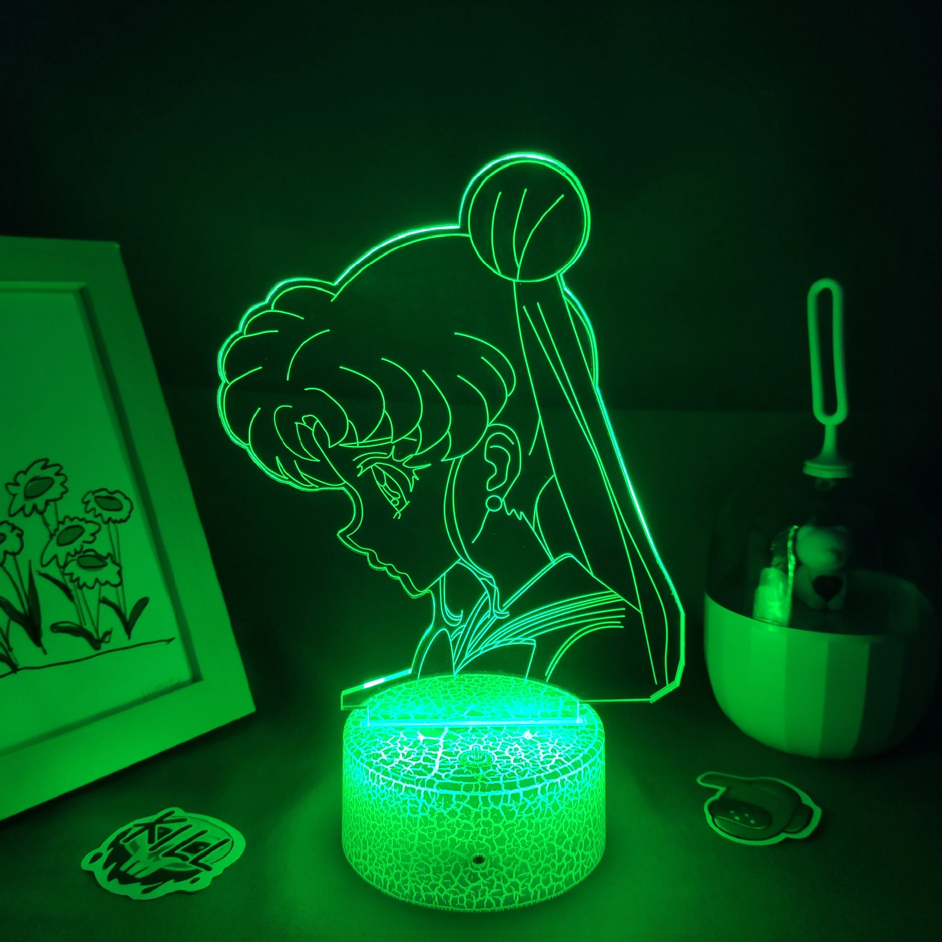 Аниме Рисунок 3D светодиодная RGB неоновые Иллюзия ночные светильники на день