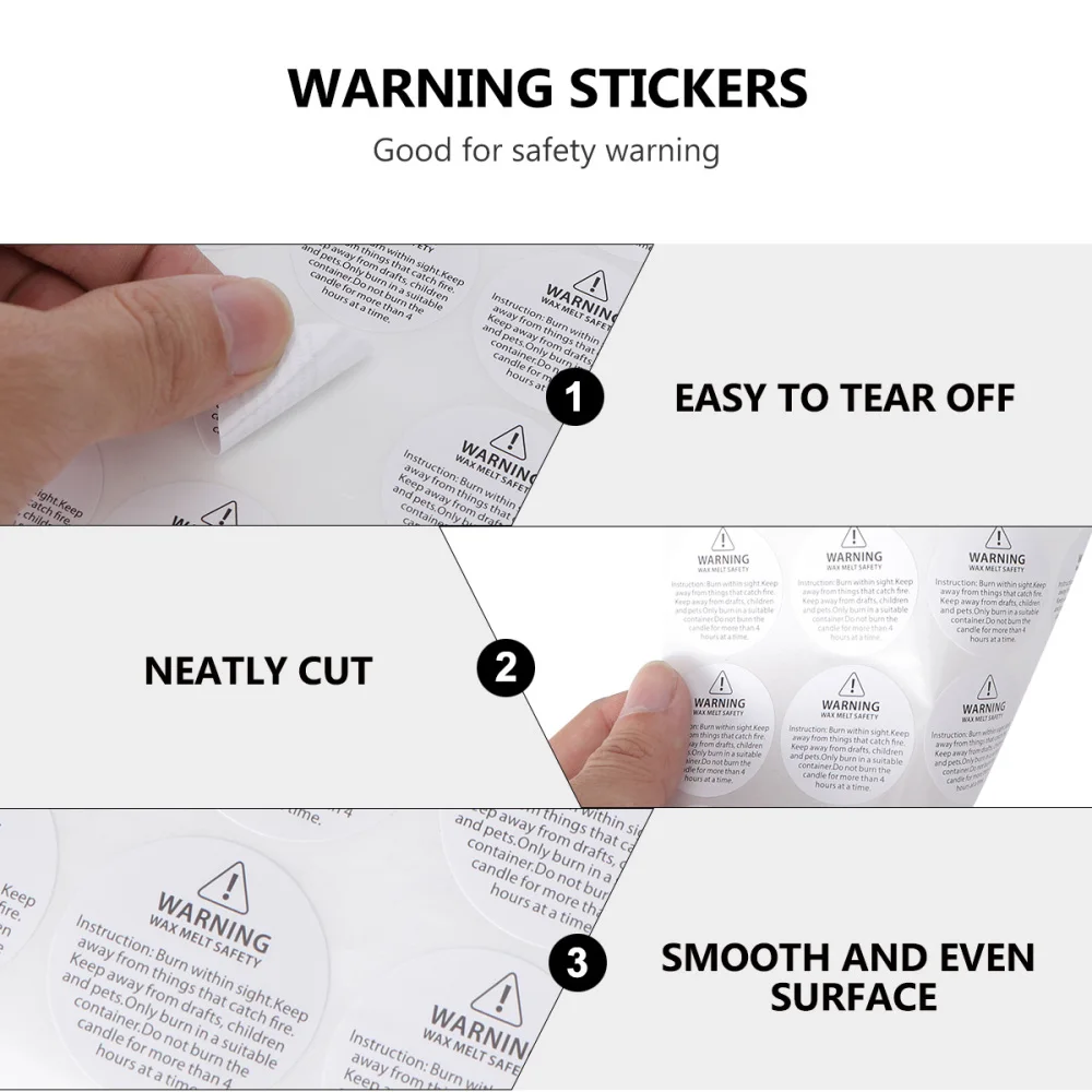 

520Pcs Candle Warning Stickers Candle Jar Container Labels Wax Melting Safety Stickers