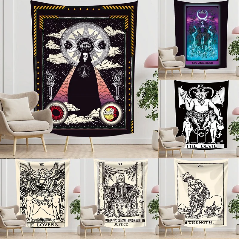 

Goth Tapestry Witchcraft Cape Skeleton Printed Wall Hanging Tapestry Wall Cloth Canvas Wall Fabric Bedroom Decor Beach Towel Mat