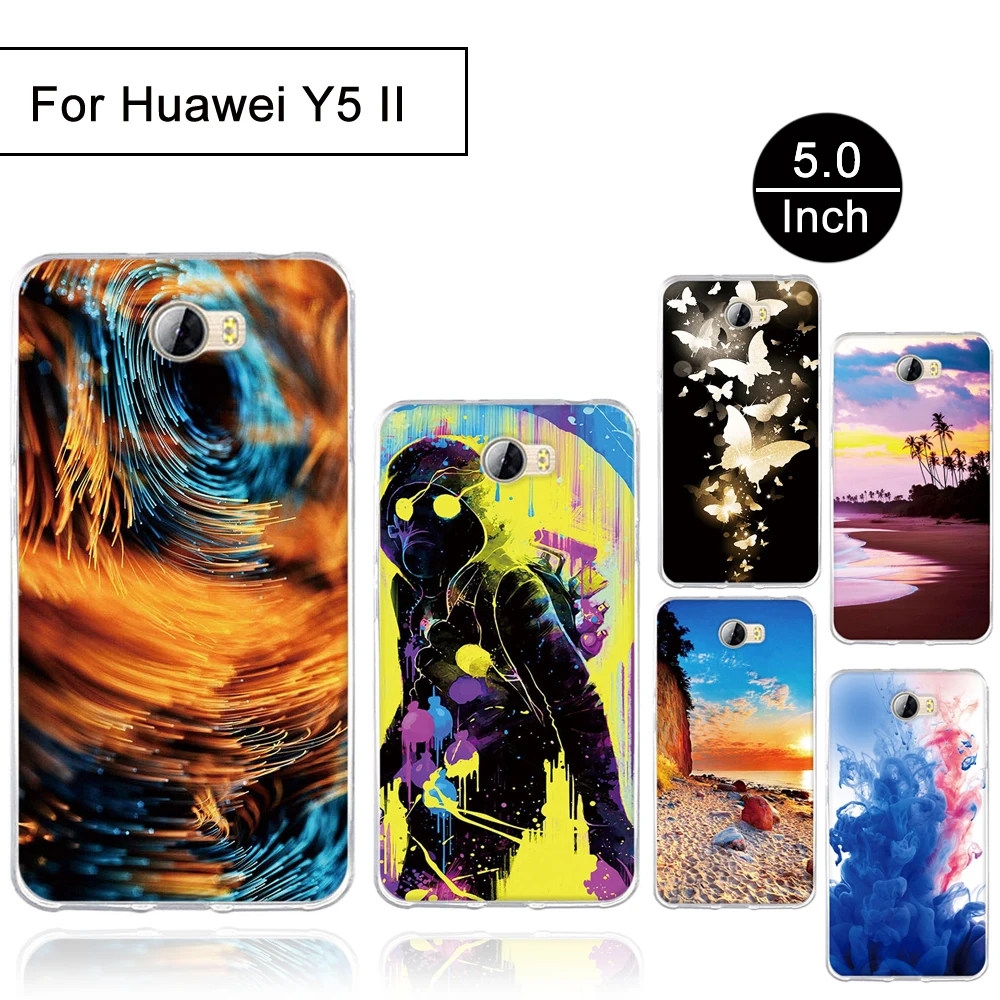 Чехол для Huawei Y5 II 2 Y5II Y52 Мягкая силиконовая задняя крышка из ТПУ телефона Honor 5A