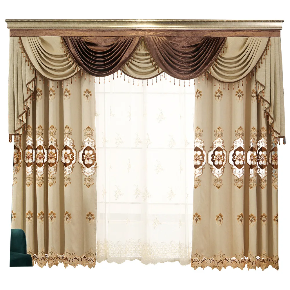 

New High-End Atmospheric Curtains for Living Room European-Style Curtain High Shade Curtain High Shading(70%-90%)