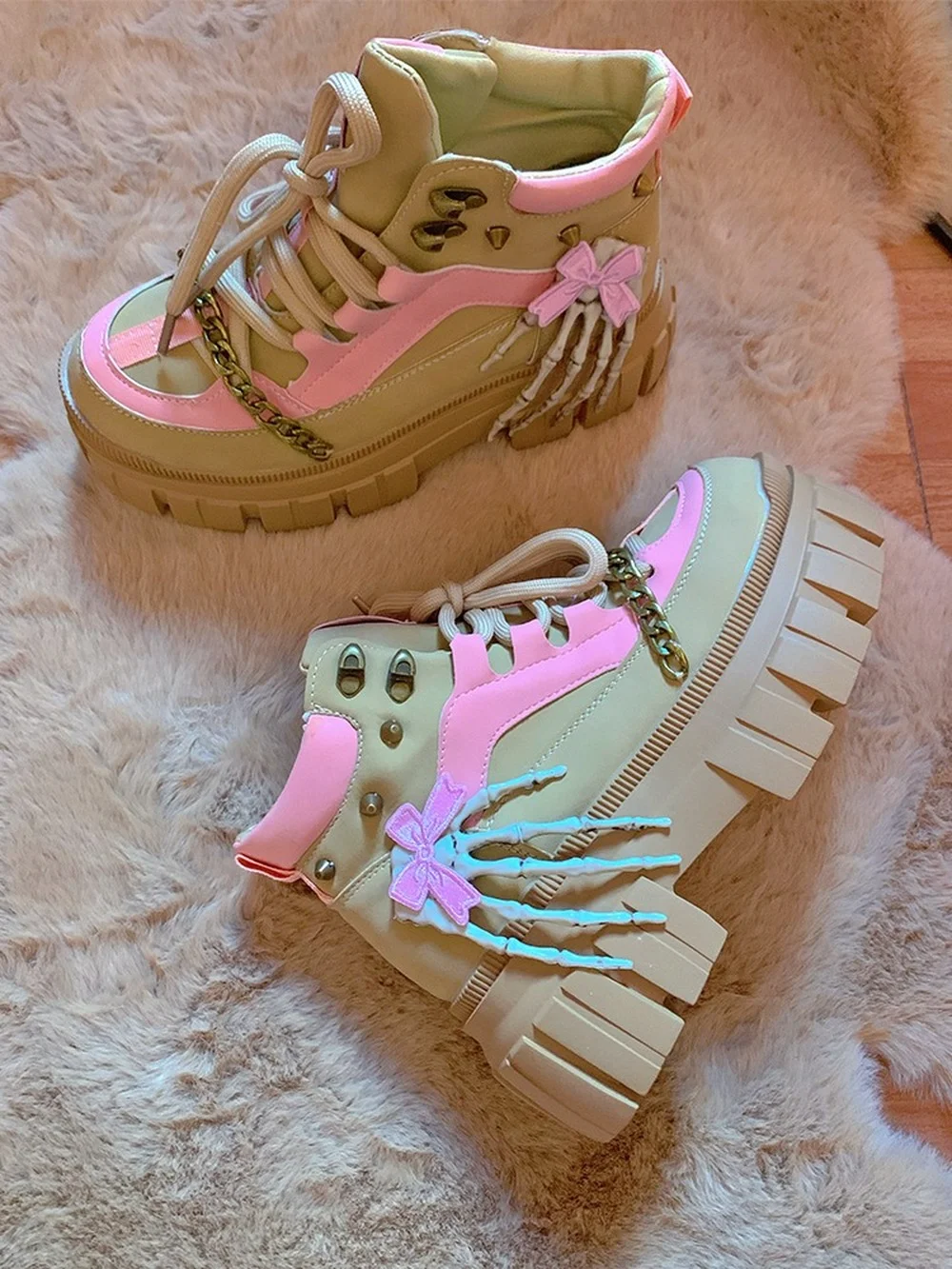 

Женские ботильоны с круглым носком и бантом, в японском стиле