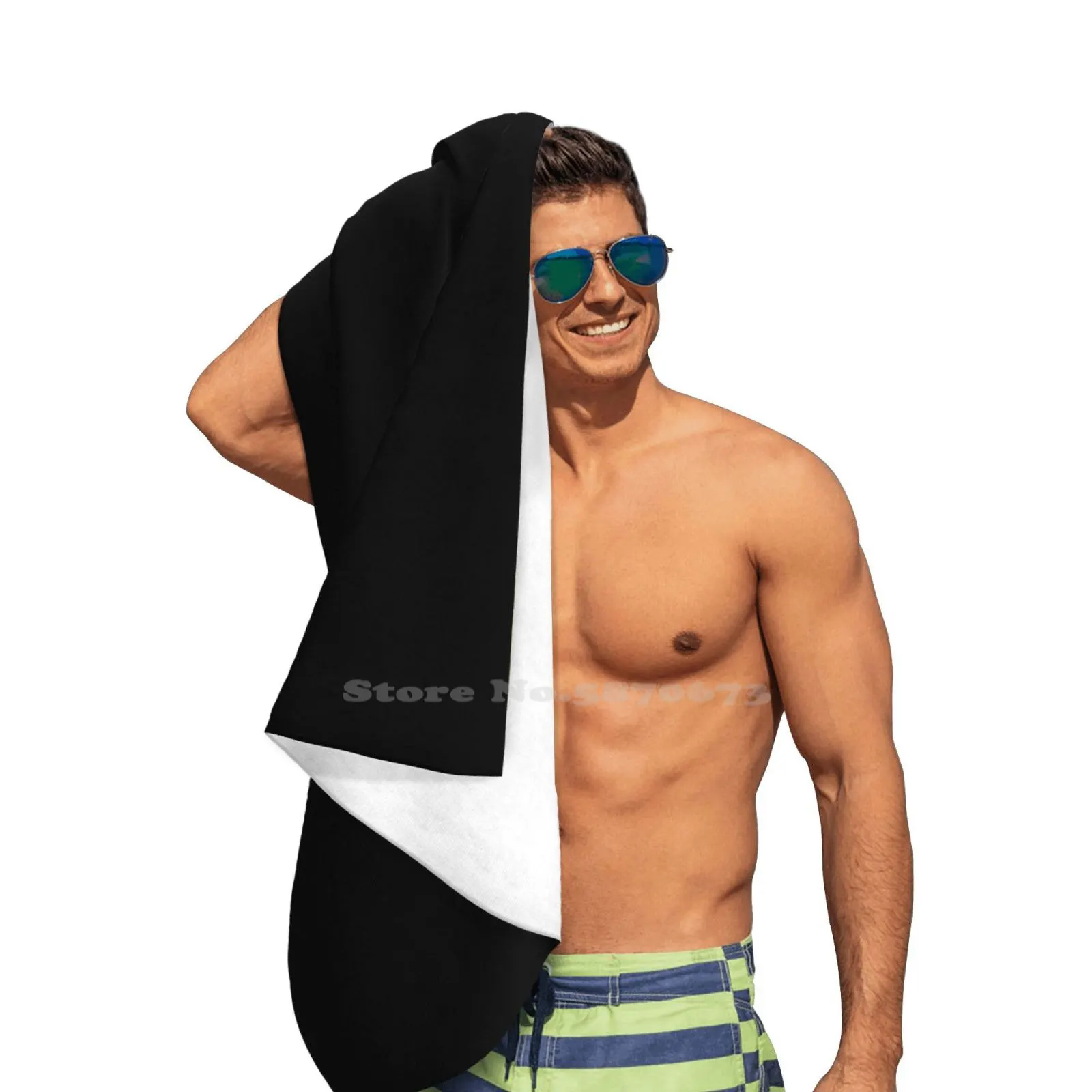 Желтые и черные пляжные полотенца с молнией болтом быстросохнущие спортивные