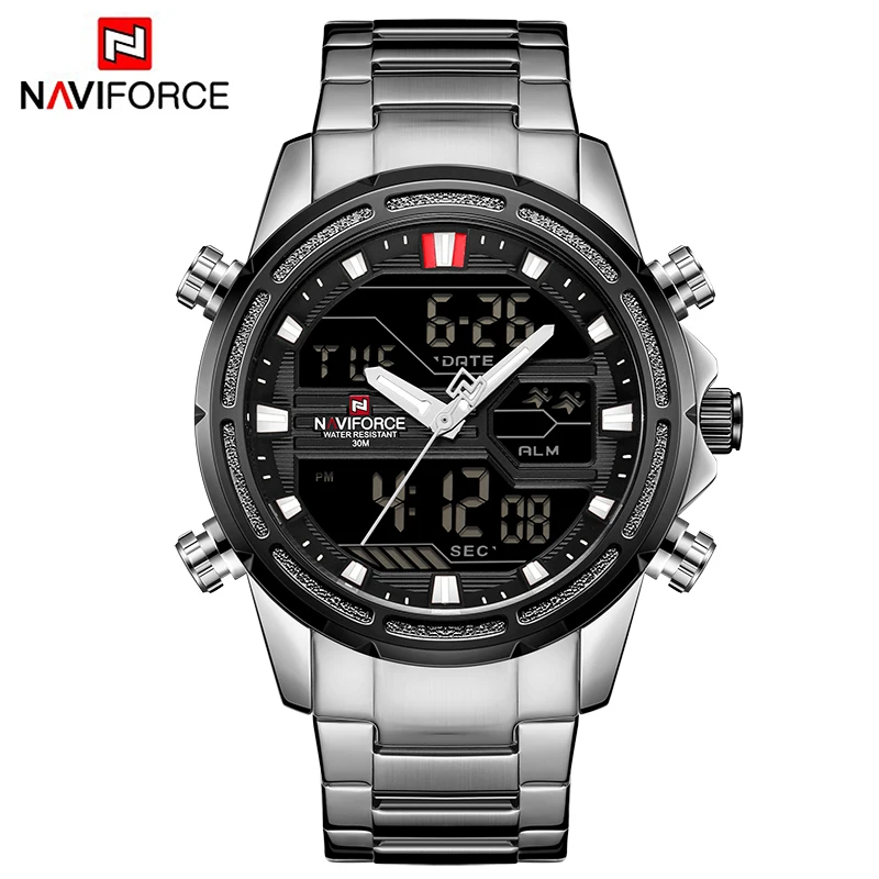 Часы наручные NAVIFORCE Мужские кварцевые Модные Аналоговые Роскошные модные
