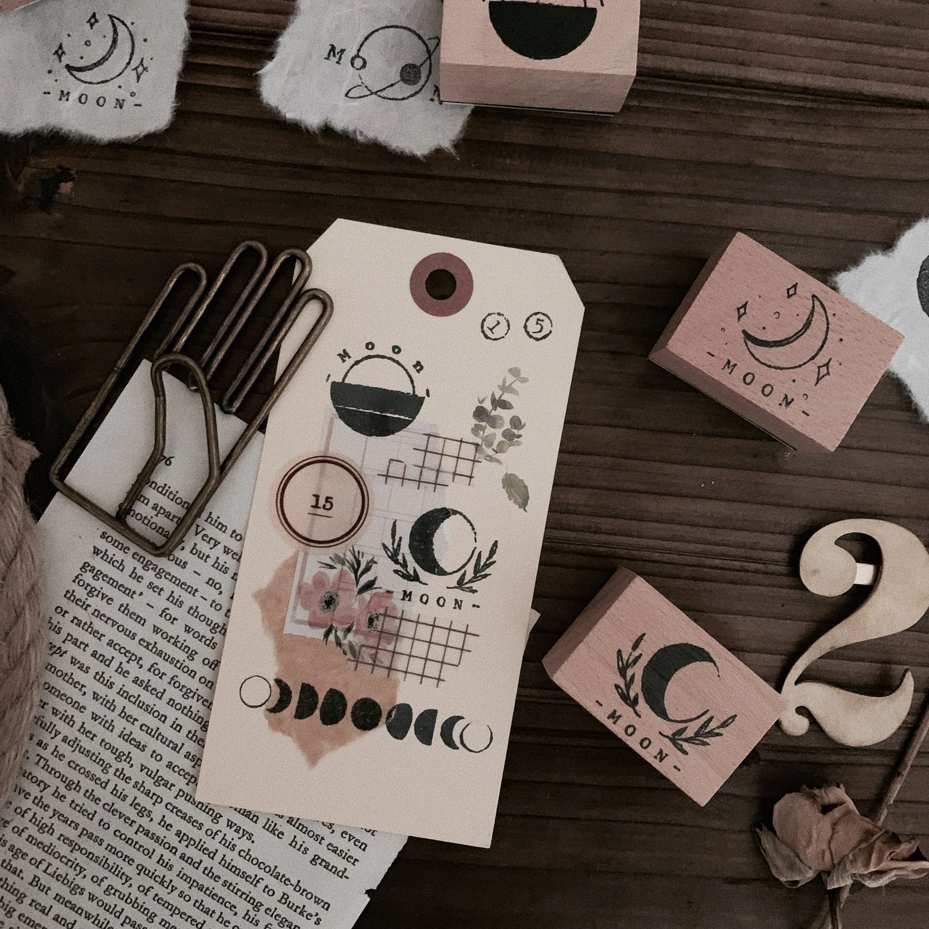 Новый Винтаж Eclipse процесс of The Moon Decoative Деревянный Штамп для DIY Скрапбукинг