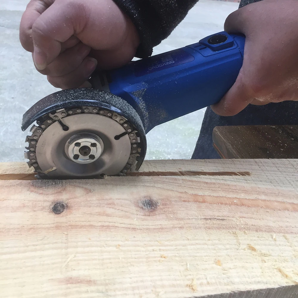 

Wood Slotted Saw Blade Set Wooden Portable Carving Disc Chain Wheel Woodworking Strong Toughness for Angle Grinder