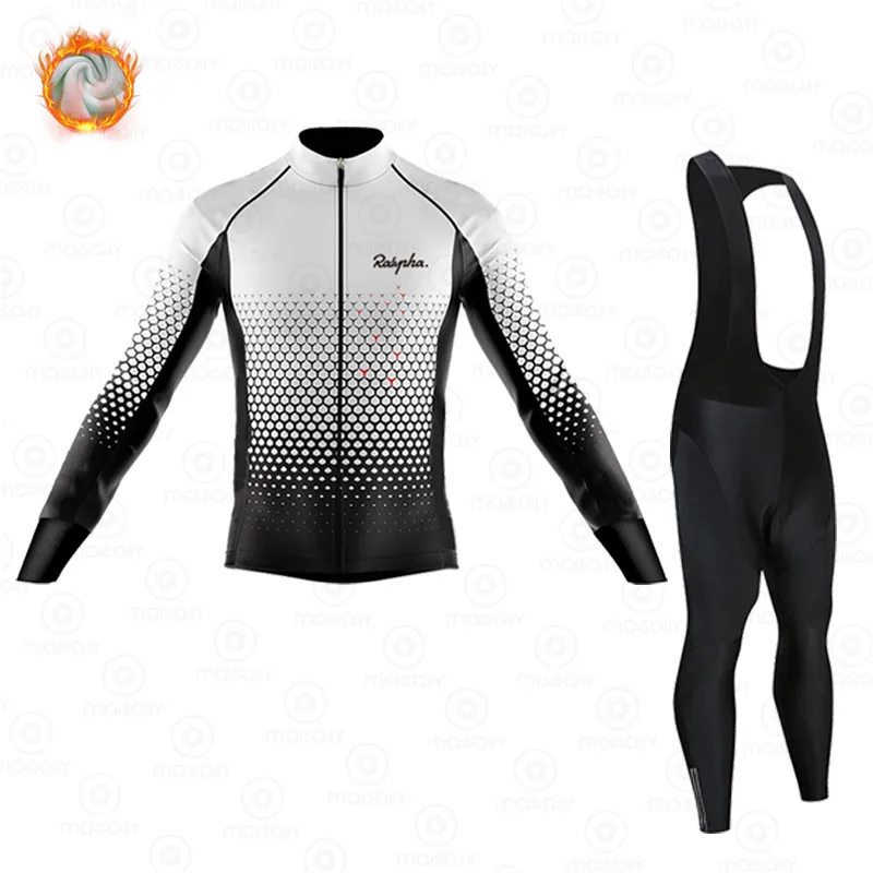 

2021 Ralvpha Winter Thermal Fleece Long Cycling Jersey Set Racing Bike Cycling Sui Bicycle Clothing Uniform Kit Ropa Ciclismo