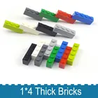 Конструктор сделай сам, 1*4 толстые кирпичи в горошек, 1x4, развивающий креативный объемный кирпич, совместимый с 3010 классическими деталями