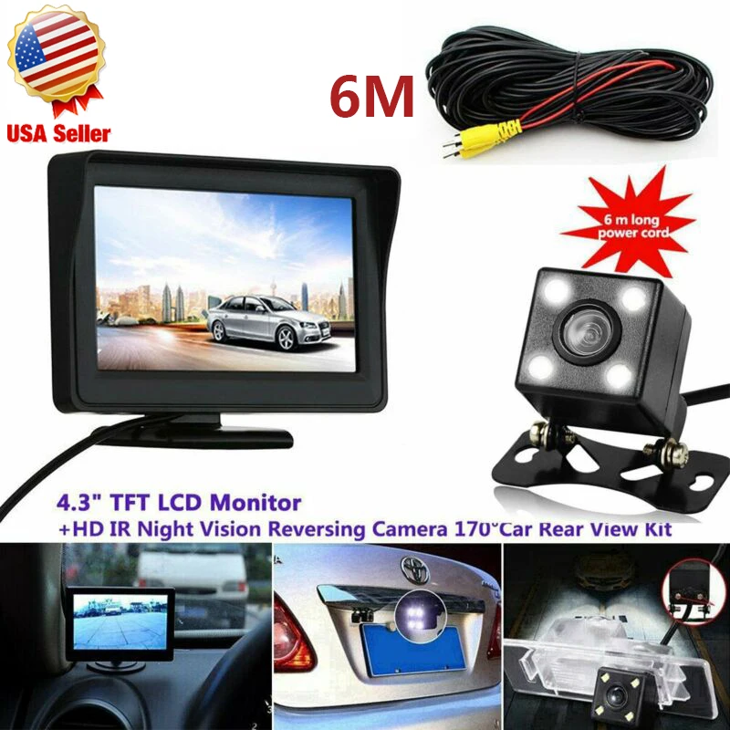 

4.3 Inch Vehicle LCD monitor Wire Rear View Camera Video Transmitter Receiver Kit Reverses Camera for Car Rearview Monitor