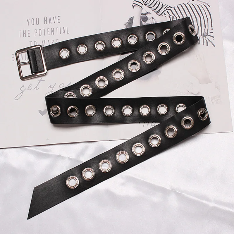 [EAM] 2021 Новинка Весна Лето Черный простой металлический круглый Универсальный