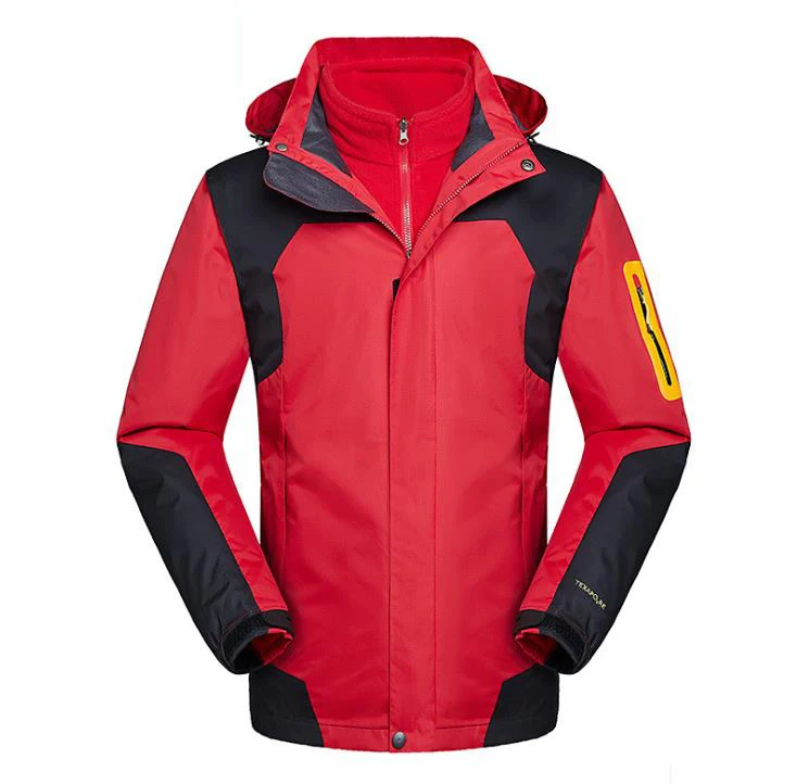 Men Red 5XL Женская и мужская осенне-зимняя теплая одежда водонепроницаемая Лыжная походная куртка 3 в 1 треккинговые ветрозащитные для восхождения пальто - Цвет: Men Red