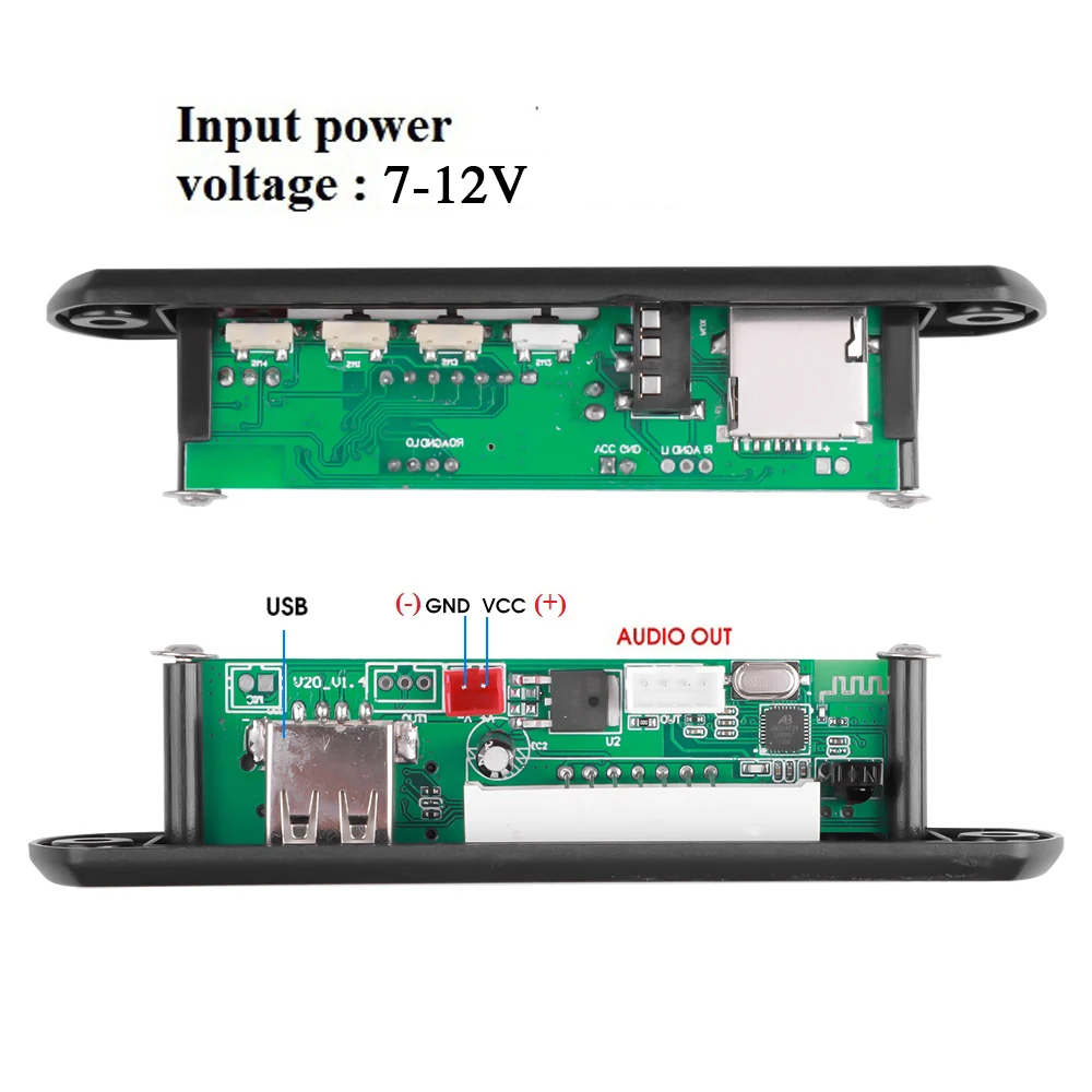 Новый беспроводной Bluetooth 5 0 DC 7V 12V MP3 WMA декодер плата аудио модуль USB TF радио с
