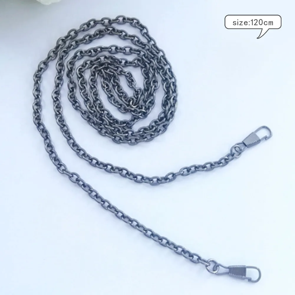 black 1 шт. 125 см Новая металлическая цепочка для сумки, кошелек с пряжками, сумка на плечо, ремень из сплава Pu, летняя модная розовая сумка, ремень для женщин - Цвет: black