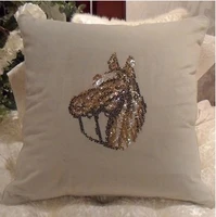 pillow decor horse appliques design stone hot fix rhinestone motif iron on crystal transfer patches for shirt