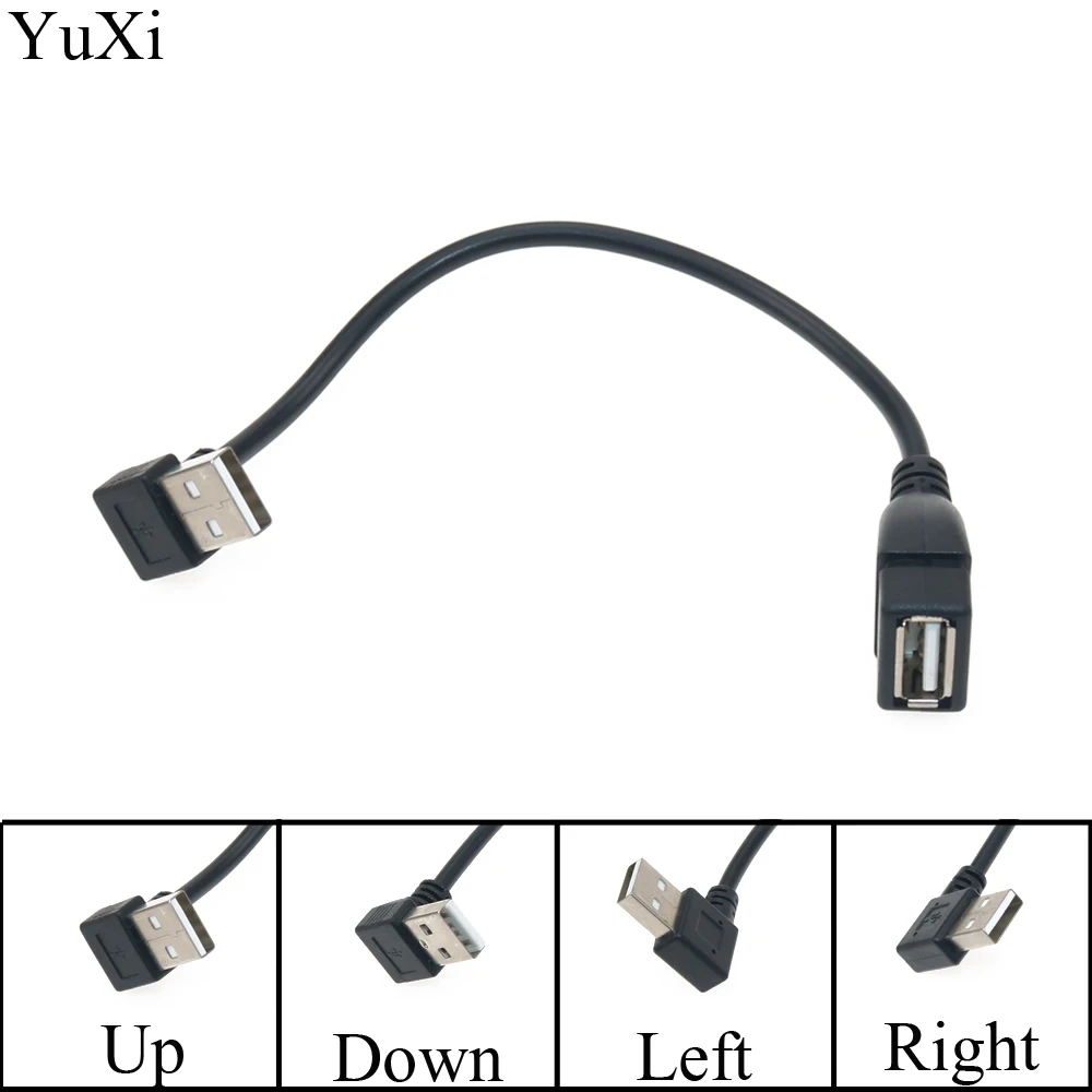 USB удлинительные кабели YuXi 20 см гнездо тип A 2 0 под прямым углом 90 градусов штекер