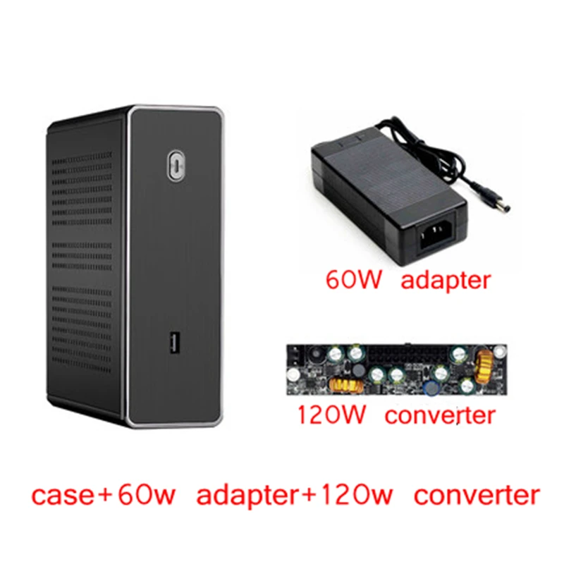 PC Gamer Корпус чехол HTPC Mini ITX материнская плата настольный компьютер маленький бесшумный игровой охлаждающий корпус полностью алюминиевый - Цвет: Серебристый