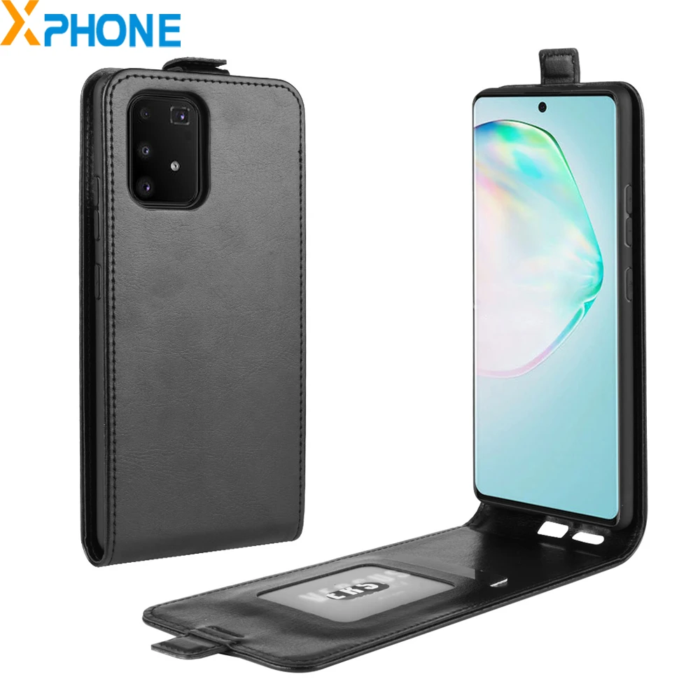 Вертикальный кожаный чехол-книжка для Samsung Galaxy A91 M80s S10 Lite чехол-кобура сотового