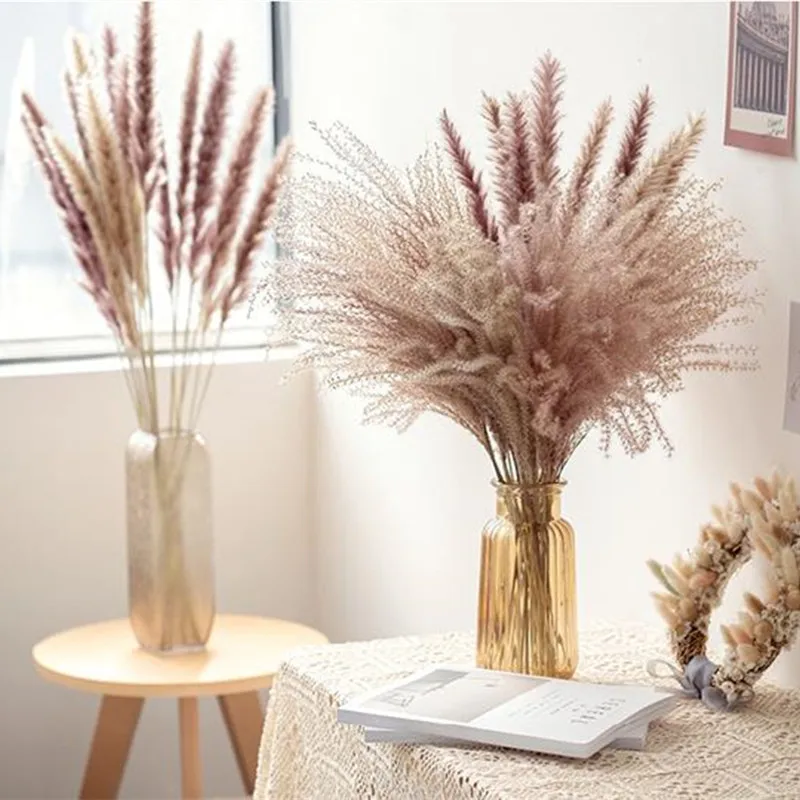 

Natural Small Reed Horsetail Whisk Bouquet Ins Nordic Home Dried Flower Wedding Decorative Ornaments DIY Decor Photography Props