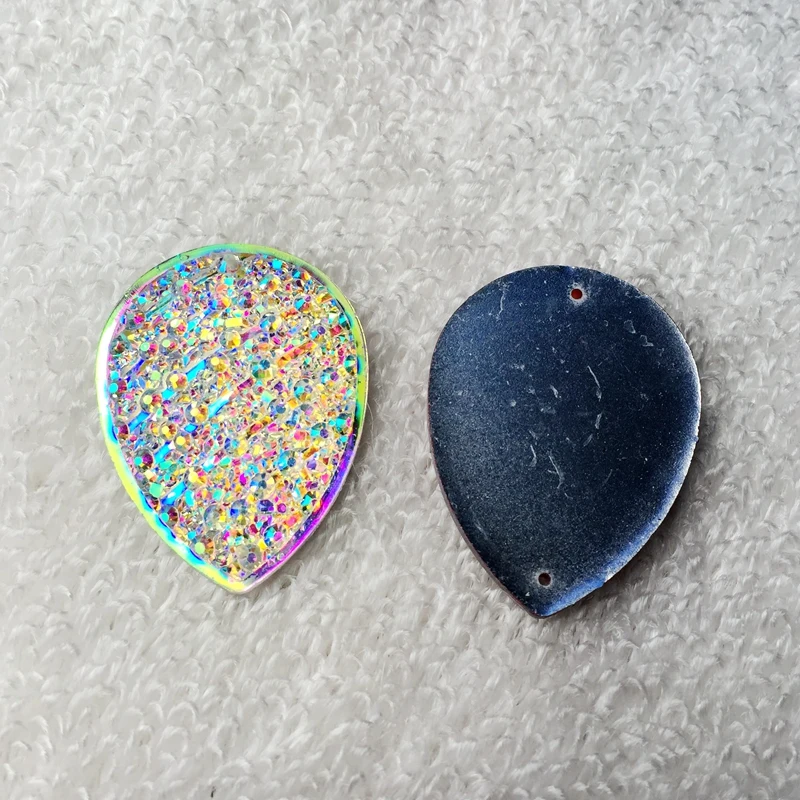 6 шт. прозрачные стразы 30*40 мм в форме капли|Пуговицы| |