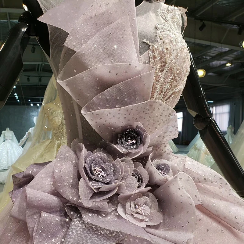 HTL1089 shiny purple evening dress long o-neck sleeveless special occasion dress vestido de fiesta largos de noche elegante 2020