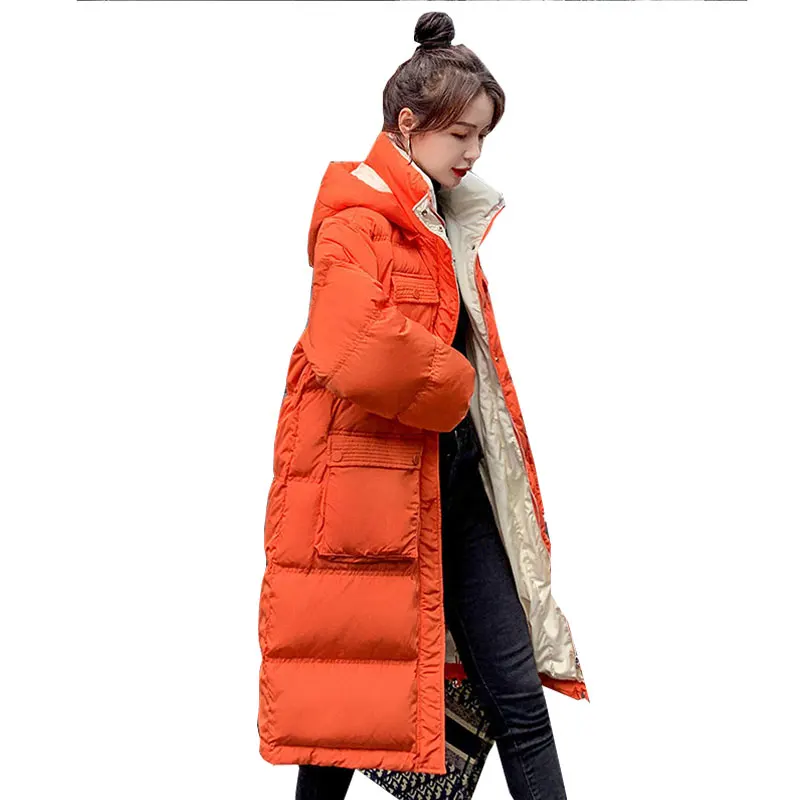 

Large Size Down Jacket Female Coat 2021 Winter New Casual Thicken Korean version Pregnant Woman Keep warm Padded Black Parka