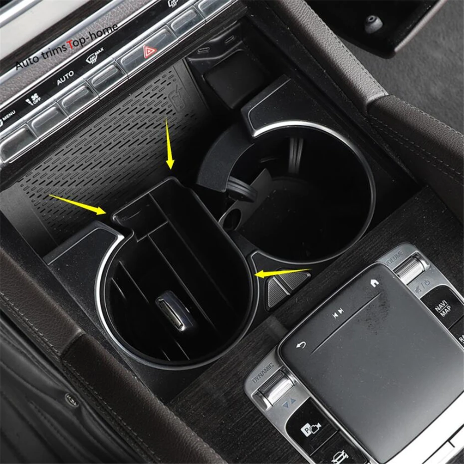 

Yimaautotrims Front Seat Cup Holder Water Bottle Support Cover Trim Fit For Mercedes-Benz GLE GLS Gle320 450 2020 Interior Kit