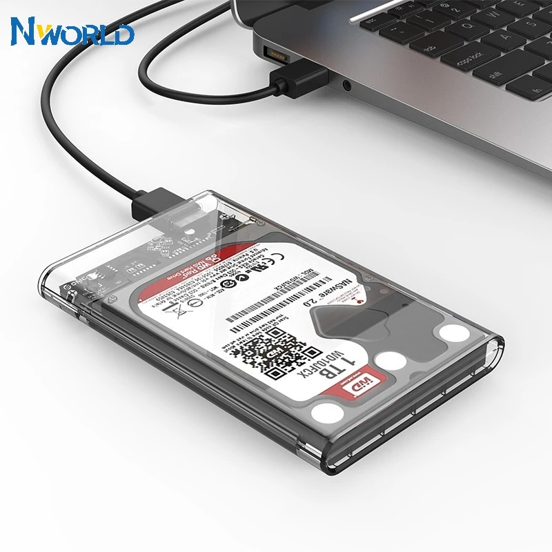 Прозрачный внешний жесткий диск Nworld USB 3 0 SATA HD HDD 2 5 дюйма чехол для жесткого диска