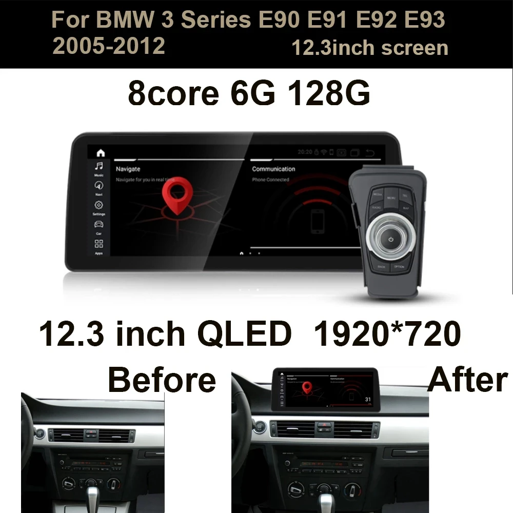 

12.3 Inch IPS Screen Android 12 Car Multimedia Player Navigation For BMW 3 serise E90 E91 E92 E93 Auto Multimedia Player