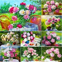 new 5d diy diamond painting full square round drill fresh flowers diamond embroidery scenery cross stitch crafts home decor gift