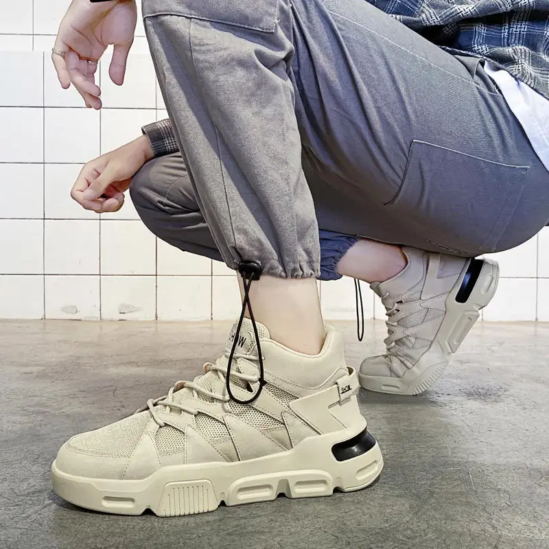 

Summer High Top Sneakers for Men Sport Shoes Man Sports Shoes for Men Shoes Running Man Beige Footwear Tennis Trainers GMB-0384