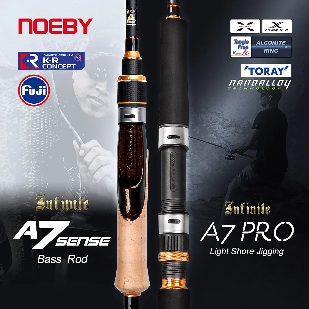 

Noeby A7 Freshwater Spinning Baitcasting Rod 2.13m 2.29m 2.43m Fuji Guide 30Ton Carbon Finesse Lure Rod for Bass Fishing Pole