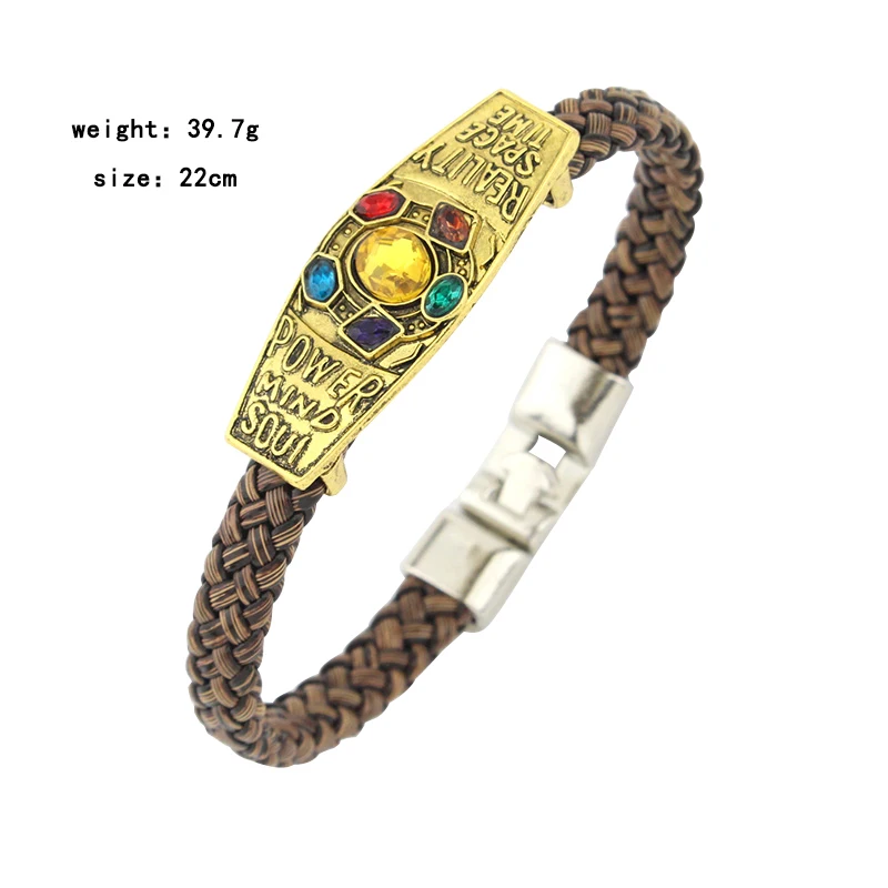 Браслет с перчаткой бесконечной силы браслеты-манжеты драгоценным камнем для