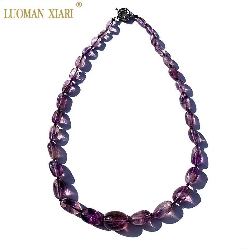 Original Hand-made 100% Natural Amethysts Necklace Tower Design Purple Crystal For Women Girls Gift length 50cm | Украшения и