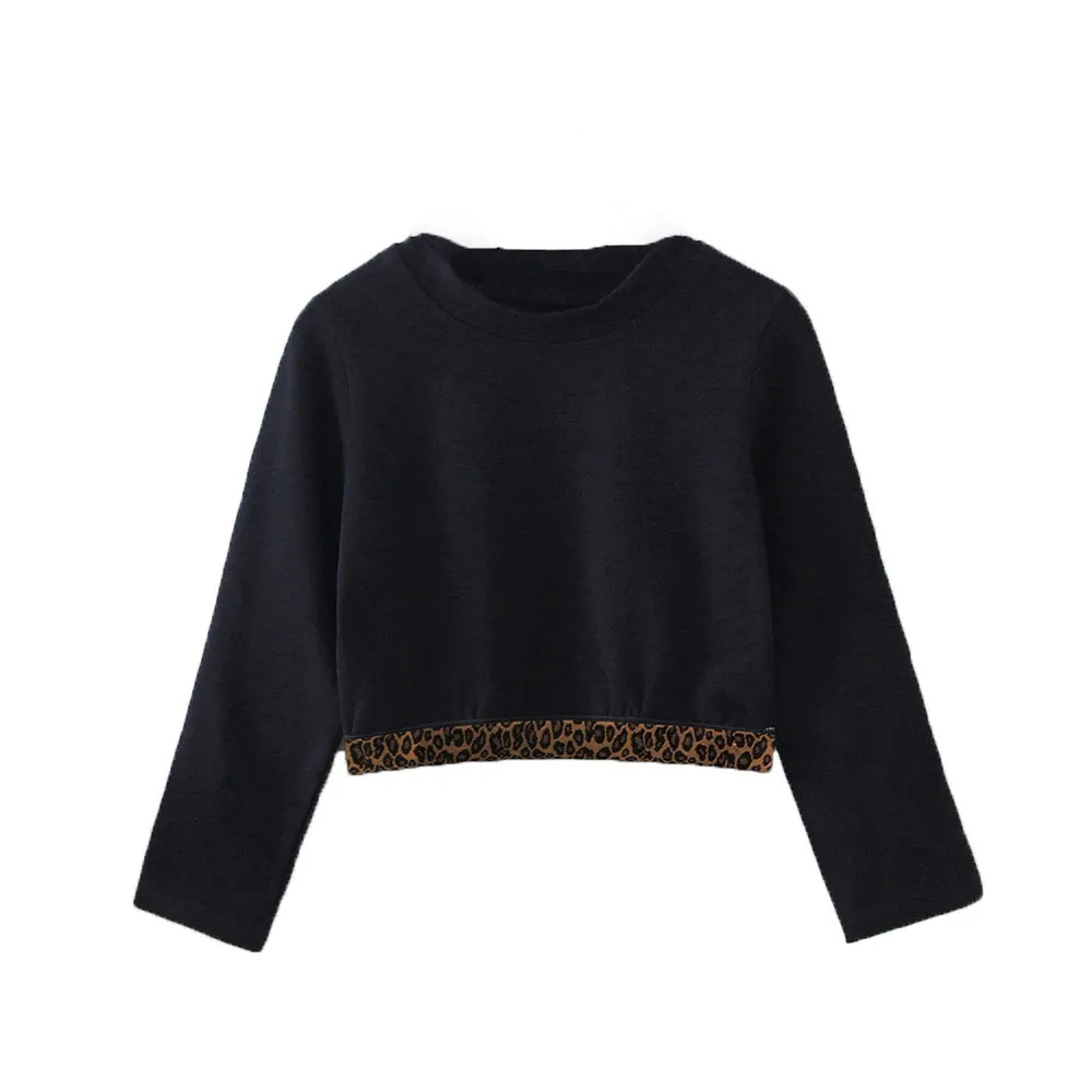 

Children's Clothing Autumn Girls Round Neck Cotton Long-sleeved Leopard Print T-shirt 2020 New Girls' Clothing 2-6 Years Old