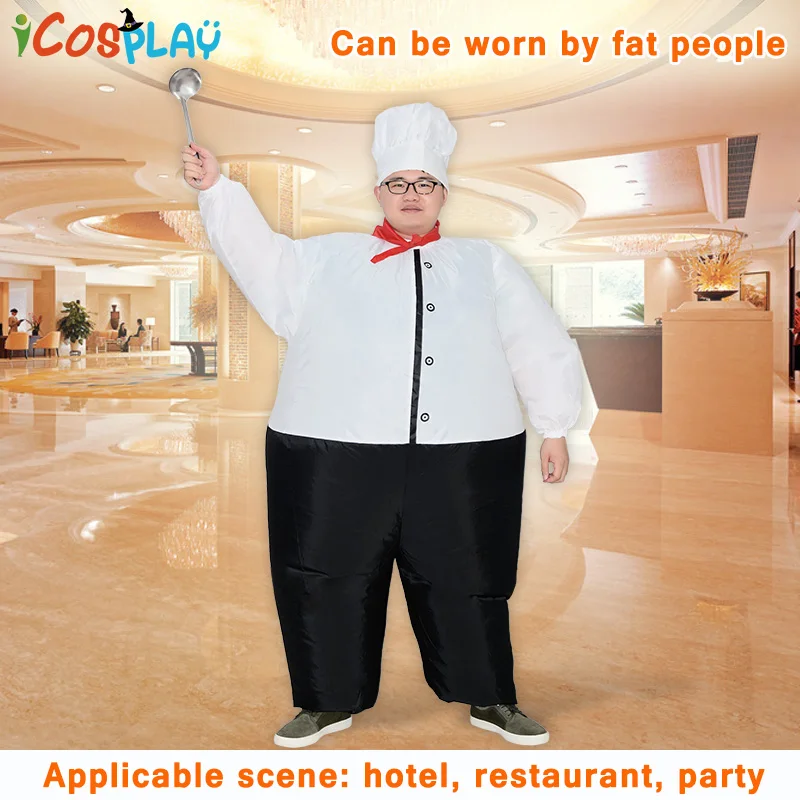 

Chef Inflatable Costume Women Men Adults Air Blown Suits Halloween Party Carnival Cosplay Outfit Purim Cook Oktoberfest Jumpsuit