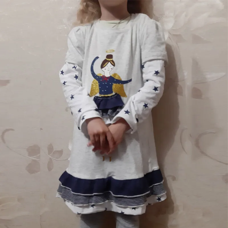 Платье для девочек с длинным рукавом VIKITA хлопковое платье осень-зима | Детская