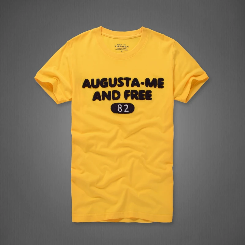 

American Coast Menswear 100%Cotton T-shirt withRound Neck and Short Sleeve Famous-Brand Summer-Style male high quality classical