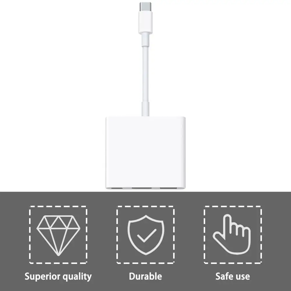 

USB 3.1 Type C To HDMI HUB Multi-port USB Adapter Dongle Dock Cable for New Macbook Pro white wholesale