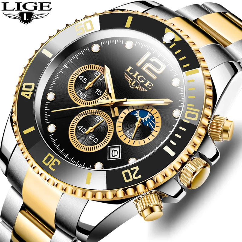 

LIGE Luxury Men Watch Top Brand Fashion Waterproof Watches Men Sport Chronograph Wristwatch Male Quartz Date Clock Reloj Hombre