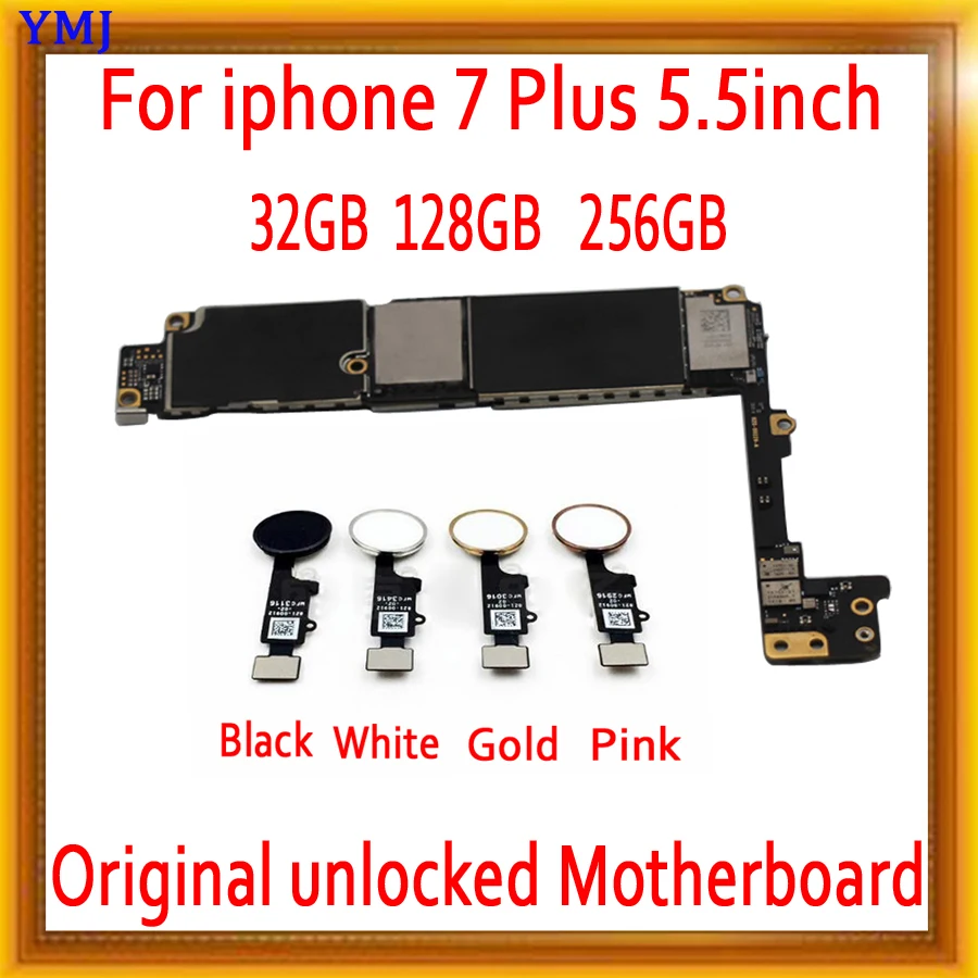 Материнская плата для iphone 7 Plus разблокированная оригинальная 32 ГБ 128 256 с Touch ID/без