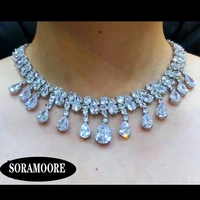 new trendy luxury gorgeous trendy waterdrop pendant necklace earrings set for women ladies girl best gift bridal wedding show