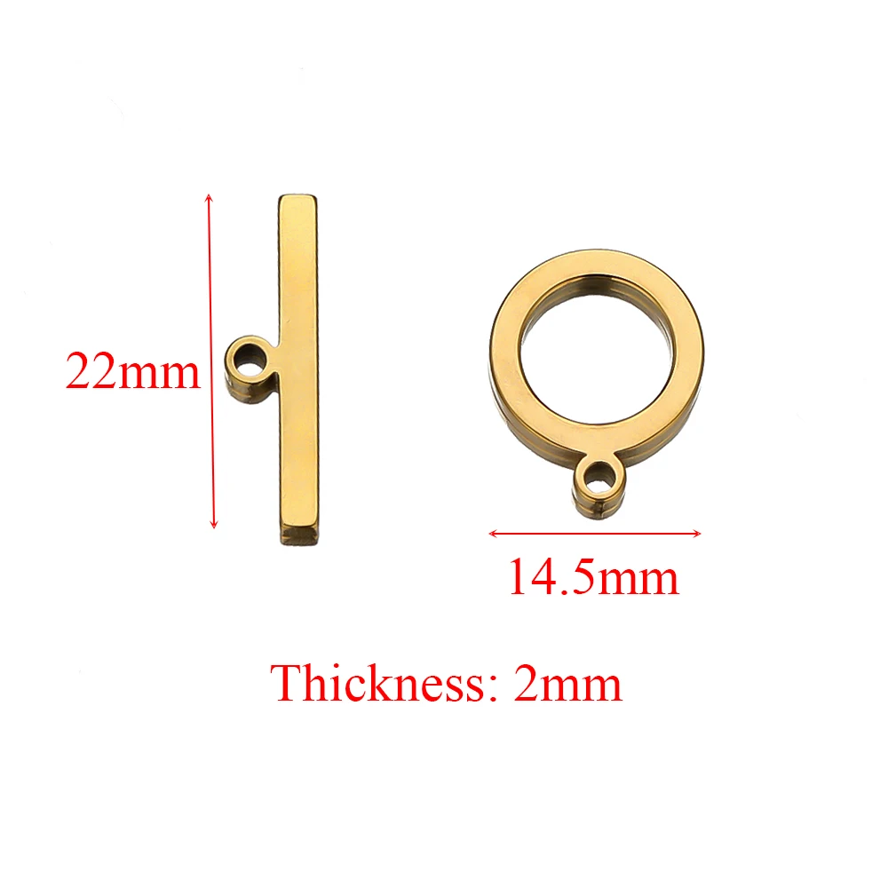 Золотистые плоские застежки-переключатели OT из нержавеющей стали для