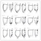 Геометрические 925 пробы серебряные обручи серьги полые ушные провода обручи серьги провода для DIY ювелирных изделий поставки оптом