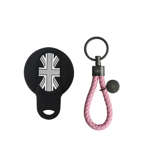 Grey flag-pink Автомобильный ключ чехол Силикагель Защитная крышка для MINI Cooper F54 F55 F56 F57 F60 Countryman, Clubman автомобильный брелок для ключей крышка - Название цвета: Grey flag-pink