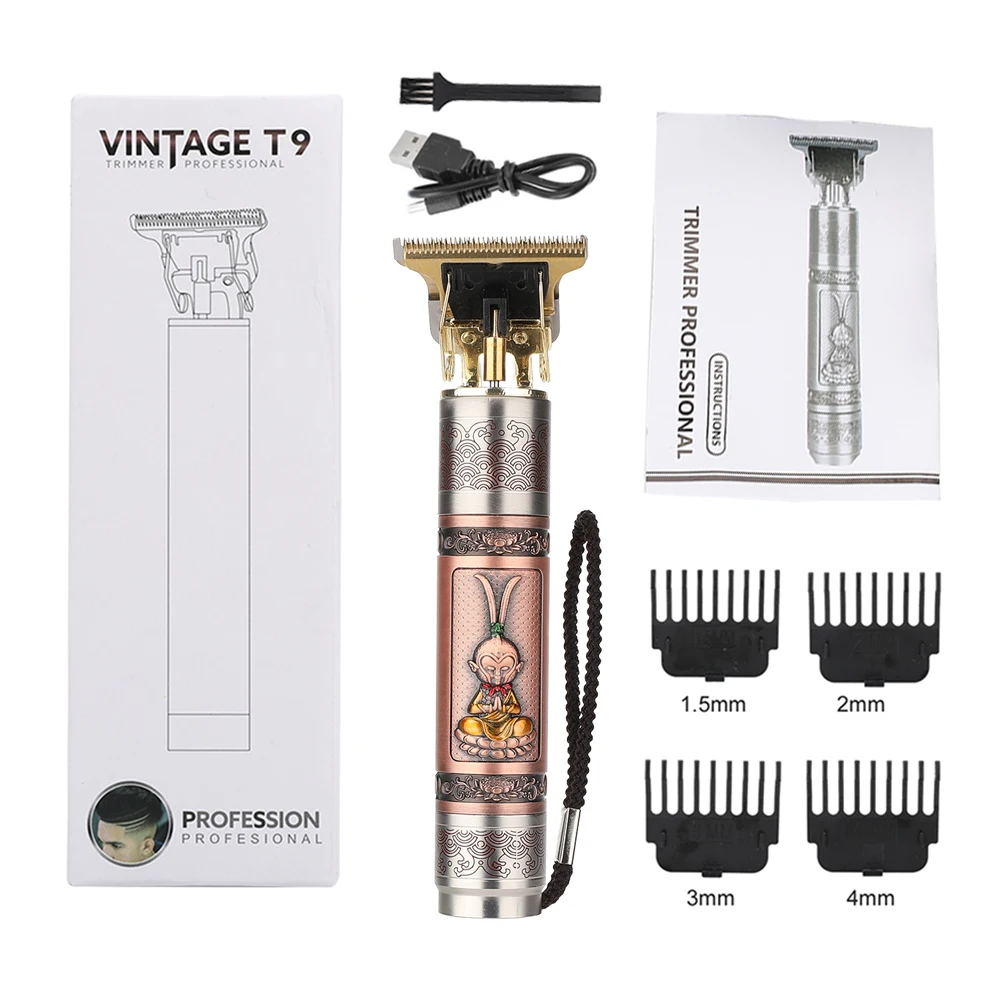 

USB Professional Barber Hair Clipper Rechargeable Electric T-Outliner Finish Cutting Machine Beard Trimmer Shaver