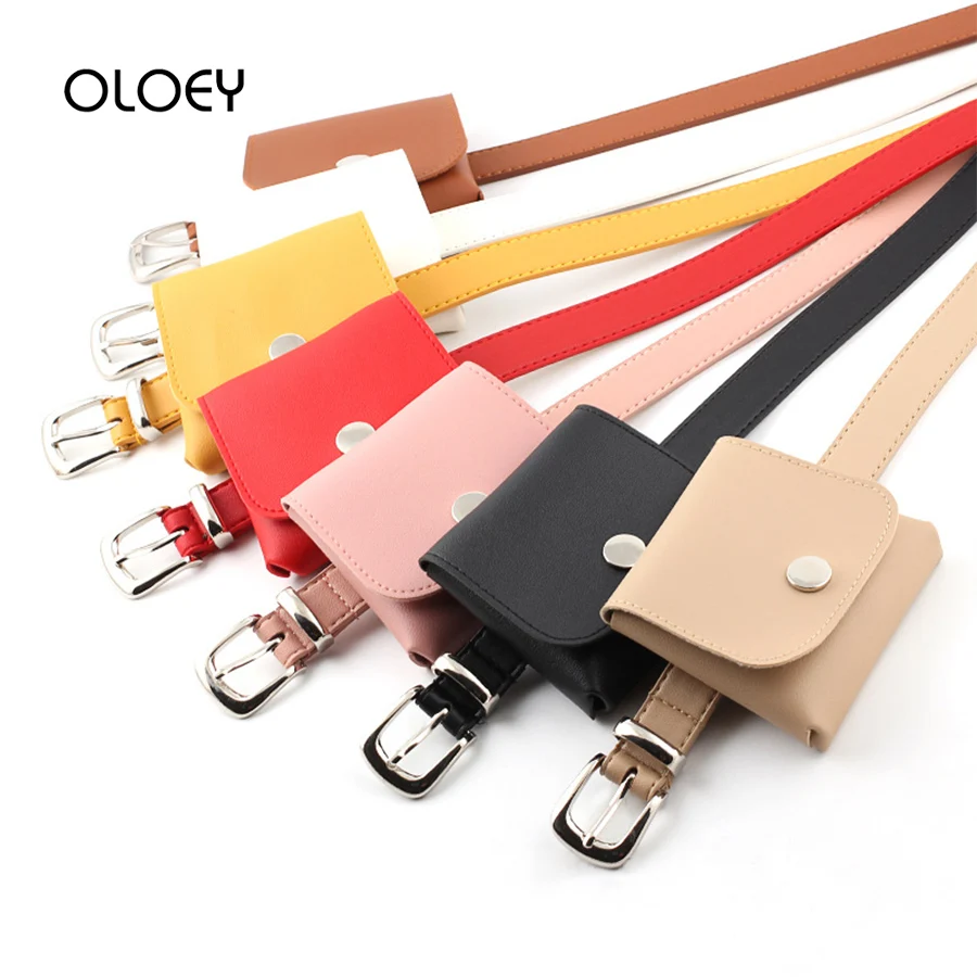 Модная забавная однотонная поясная сумка из искусственной кожи на ремне Женская