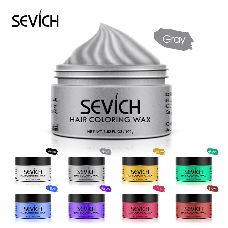 Men Temporary Hair Color Wax Diy Gel Mud One-time Molding Paste Dye Cream Hair Gel For Hair Coloring Styling Silver Grey TSLM1