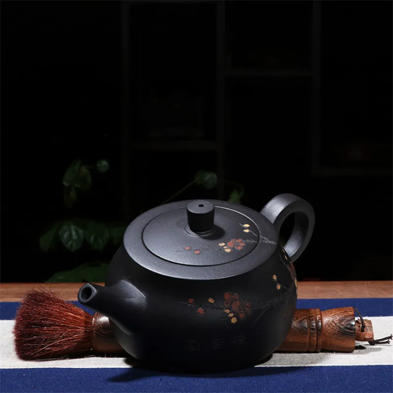 Yixing Фиолетовый Глиняный резной чайник ручной работы креативный китайский черный